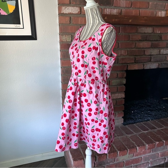 Loungefly Stitch Shoppe x Coca-Cola Olivia Cherry Print Sleeveless Dress Sz - Picture 5 of 9